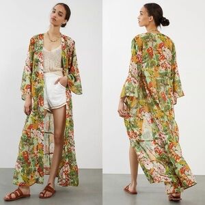 Anthropologie Floral Duster Kimono